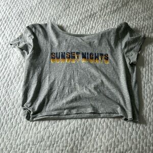 Gray cropped baby tee - aerie - size medium